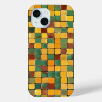 Mozaïek Vierkantjes Telefoonhoesje in Aardse Tone