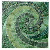 Mozaïek Wave Spiraal - Gedempt Groen Tegeltje (Voorkant)