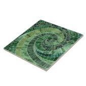 Mozaïek Wave Spiraal - Gedempt Groen Tegeltje (Zijkant)