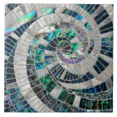 Mozaïek Wave Spiral - Abalone en Pearl Tegeltje (Voorkant)