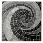 Mozaïek Wave Spiral - Marmer en Parel Tegeltje (Voorkant)