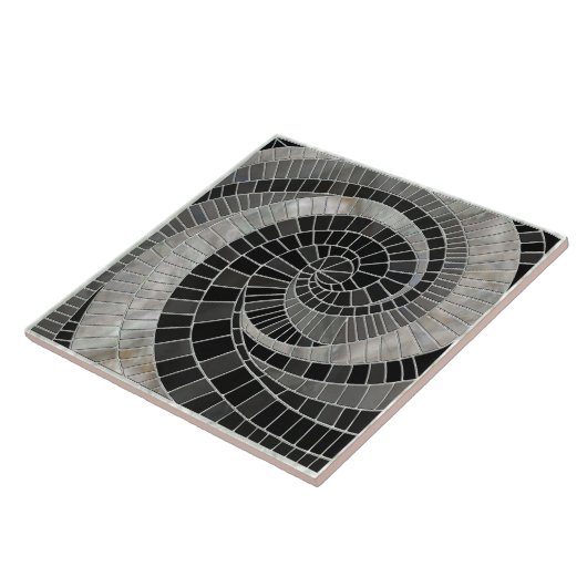 Mozaïek Wave Spiral - Marmer en Parel Tegeltje (Zijkant)