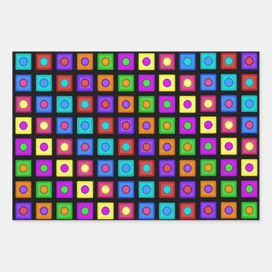 Mozaïek Wrapping Papier Flat Sheet Set van 3 Inpakpapier Vel (Voorkant)