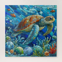 Mozaïek Zee Schildpad Onderwereld Vibrant Unique A