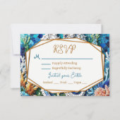 Mozaïek Zeepaardjes Romantisch Beachy RSVP Kaartje (Voorkant)