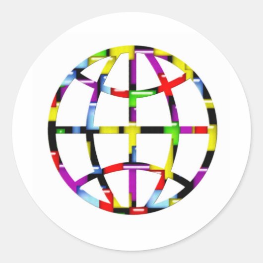 mozaïekaarde ronde sticker (Voorkant)