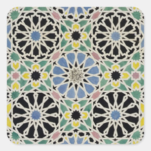 Mozaïekavement in het Alhambra, uit 'The Arabian Vierkante Sticker