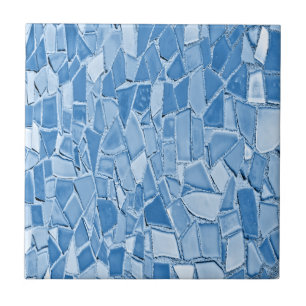 Mozaïekblauw en witte keramische Tegel Tegeltje