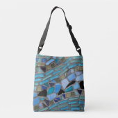 Mozaïekblauw ontwerp crossbody tas (Achterkant)