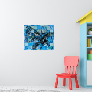 Mozaïekblauwe vlinder poster