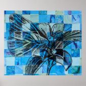 Mozaïekblauwe vlinder poster (Voorkant)