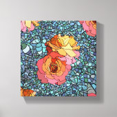 mozaïekbloemen omwikkeld doek canvas afdruk (Voorkant)