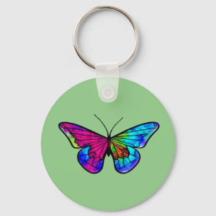 Mozaïekbutterflap, gekleurd glas sleutelhanger