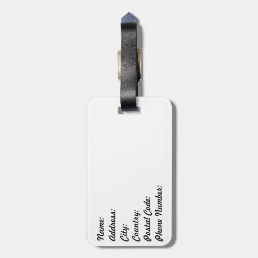 Mozaïekdecoratie Bagagelabel (Achterkant verticaal)