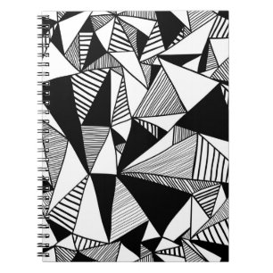 Mozaïekdriehoeken, zwart-witte textuur. notitieboek
