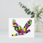 mozaïekduif briefkaart (Staand voorkant)