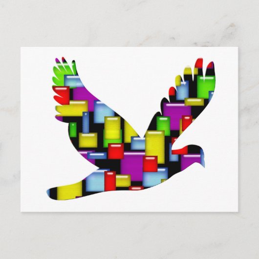 mozaïekduif briefkaart (Voorkant)