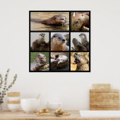 Mozaïekfoto's van otters poster (Keuken)