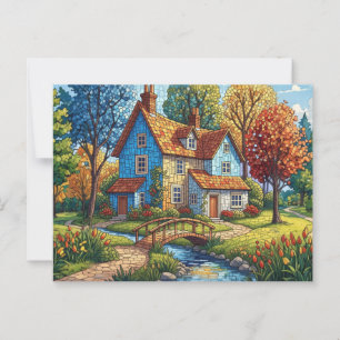 Mozaïekhuis aan de stroom ansichtkaart briefkaart