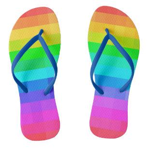 Mozaïekkleurige gecheckte regenboogvierkant afbeel teenslippers