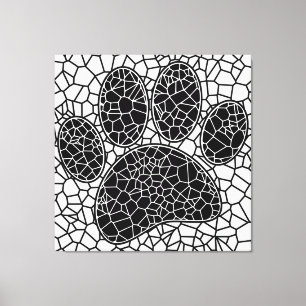 Mozaïekkunst HDeW-afdrukken in zwart-wit Canvas Afdruk