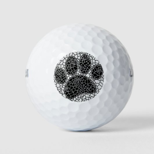 Mozaïekkunst HDeW-afdrukken in zwart-wit Golfballen (Voorkant)