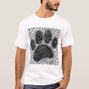 Mozaïekkunst HDeW-afdrukken in zwart-wit T-shirt