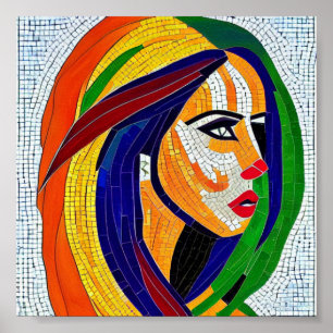 Mozaïekkunst van vrouwen poster