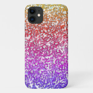 Mozaïeklagen, onbewerkt, oranje tot lila en mousse iPhone 11 hoesje