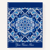 Mozaïekpatroon in Indigo en Cobalt Blue Journal Notitieboek (Voorkant)