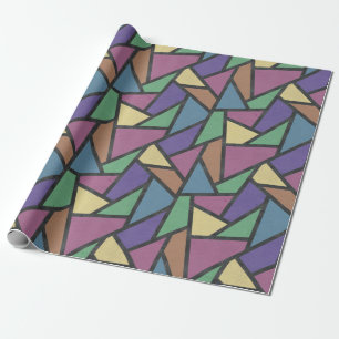 Mozaïekpatroon van gestreepte regenboogkleuren cadeaupapier
