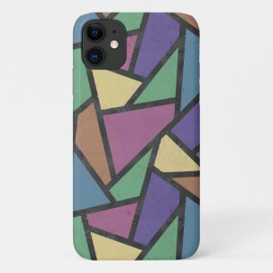 Mozaïekpatroon van gestreepte regenboogkleuren iPhone 11 hoesje