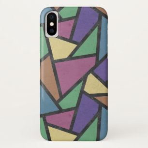Mozaïekpatroon van gestreepte regenboogkleuren iPhone x hoesje
