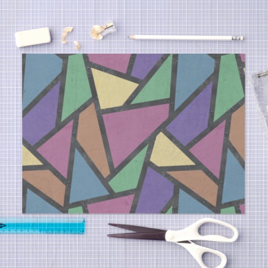 Mozaïekpatroon van gestreepte regenboogkleuren tissuepapier (Craft)