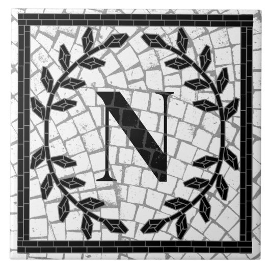 Mozaïekprint Monogram Tegeltje (Voorkant)