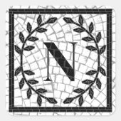 Mozaïekprint Monogram Vierkante Sticker (Voorkant)
