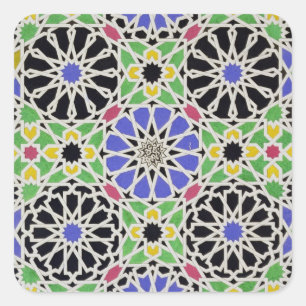 Mozaïekschilderij in de kleedkamer van de sultan vierkante sticker