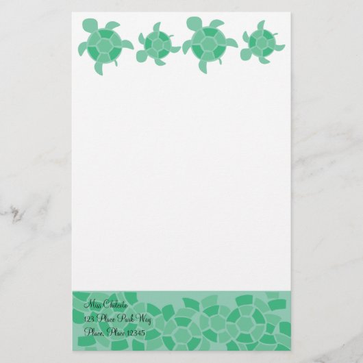 Mozaïekschildpadden Briefpapier (Voorkant)