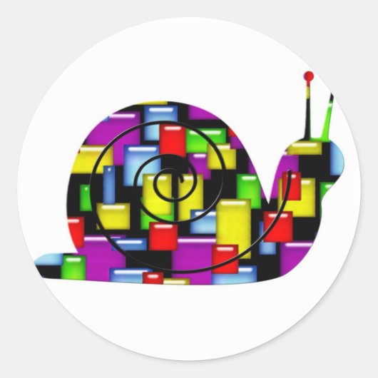 mozaïekslak ronde sticker (Voorkant)