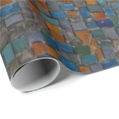 Mozaïeksteen in blauw en goud cadeaupapier (Rol Hoek)