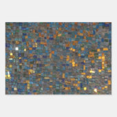 Mozaïeksteen in blauw en goud inpakpapier vel (Voorkant 3)