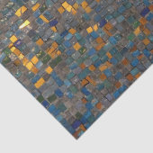 Mozaïeksteen in blauw en goud tissuepapier (Detail)