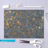 Mozaïeksteen in blauw en goud tissuepapier (Craft)