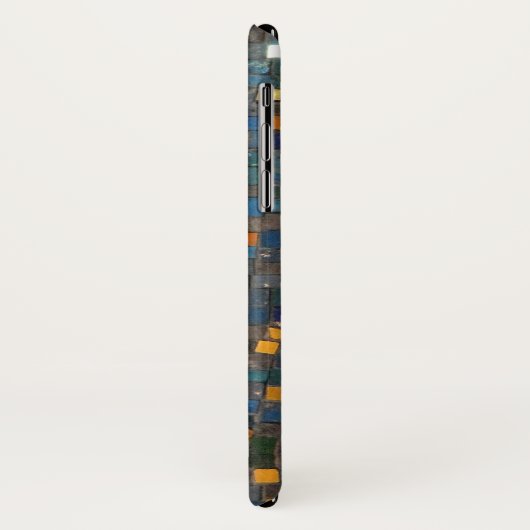 Mozaïekstenen in Blue en Gold iPhone / iPad case (Achterkant/links)
