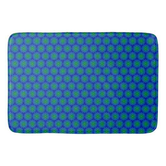 MozaïekTegel Blauw en Groene Bath Mat (Voorkant)