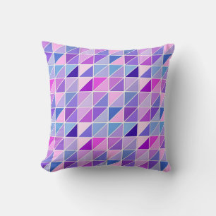 MozaïekTegels - roze, aqua, blauw en violet Kussen