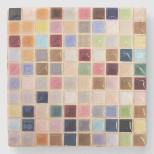  mozaïektegels stenen onderzetter (Voorkant)