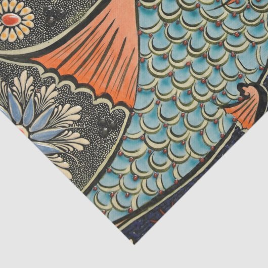  mozaïekvis met Abstracte bloemen Tissuepapier (Detail)