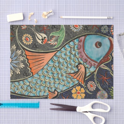  mozaïekvis met Abstracte bloemen Tissuepapier (Craft)