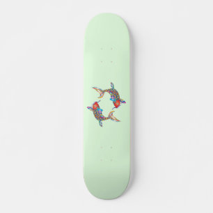 Mozaïekvis op groen skateboard